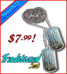 Special Embossed Personalized Military Dog Tags